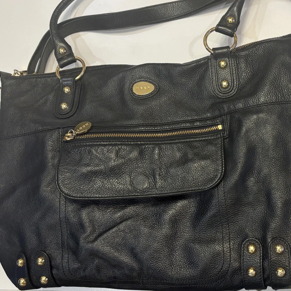 Luxurious NEST Black Leather Baby Diaper Bag that’s more like a high end purse! - Picture 1 of 12